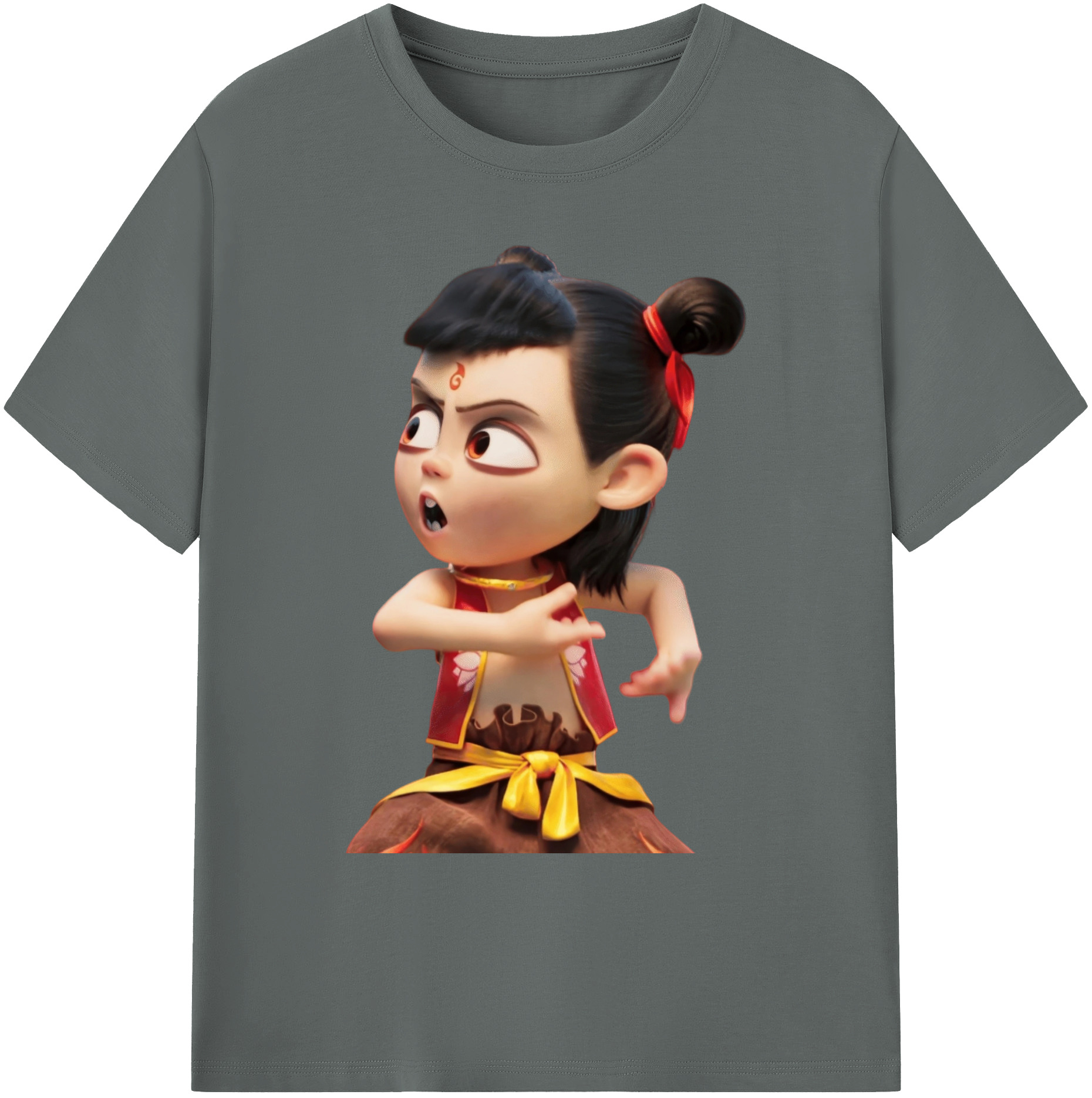 （画像用） Ne Zha 2 ナタ 魔童の大暴れ 綿100％ メンズ半袖Tシャツ｜肌触りやわらか＆通気性